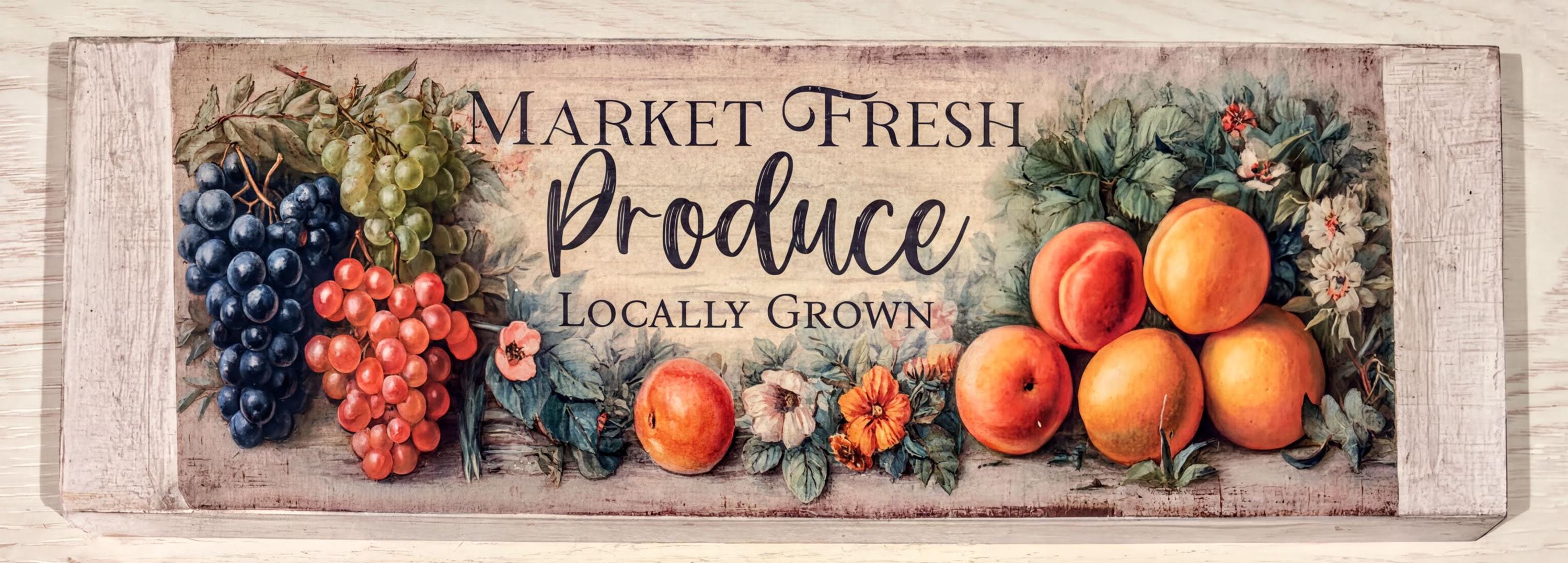 Market Fresh Produce: 12"x4"