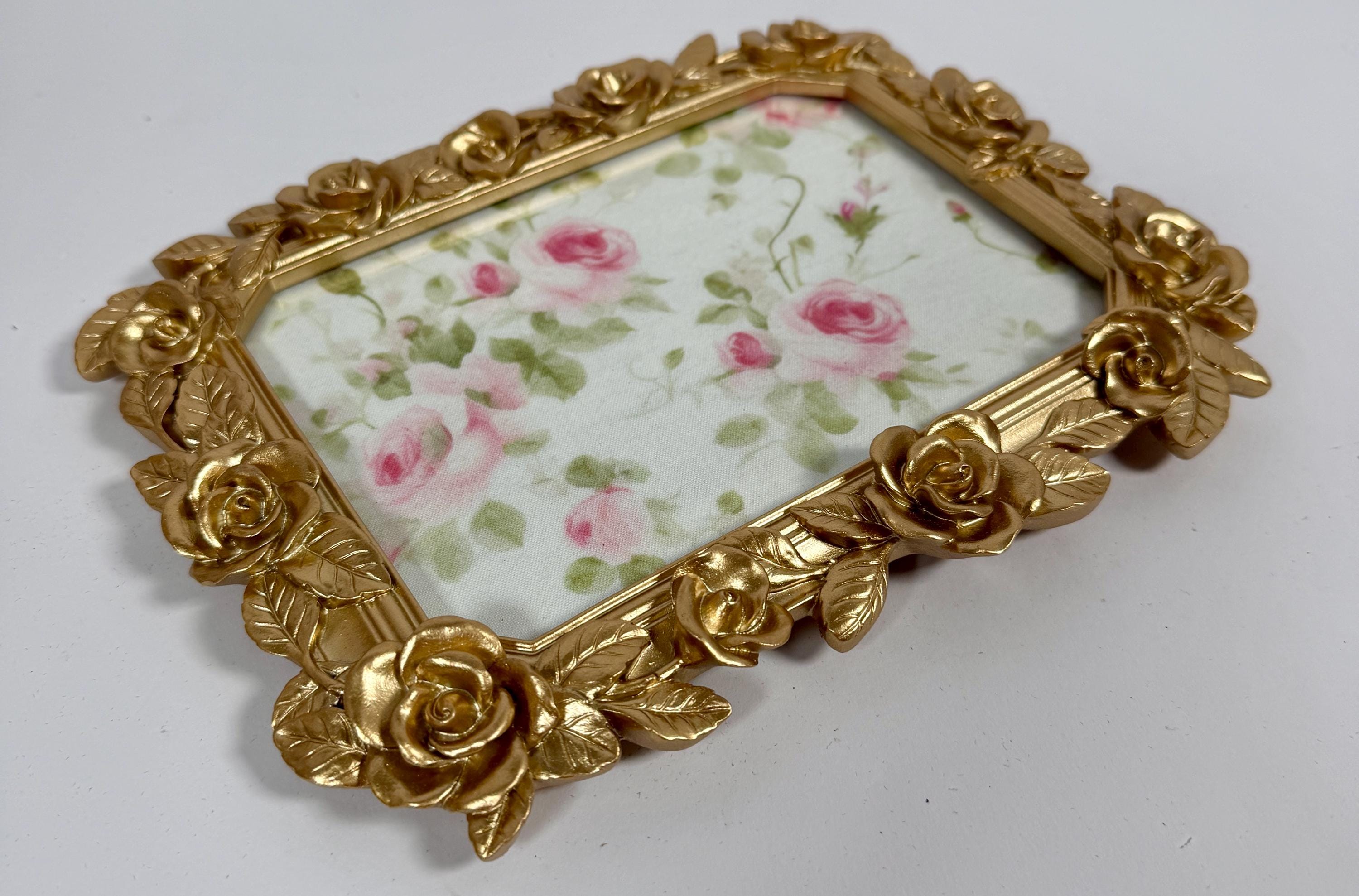 Gold Roses Jewelry Tray: 9”x7"