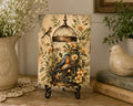 Vintage Birdcage Wood Sign, Bluebirds Floral 5x7 Tabletop Decor by Mikela Lindel Home
