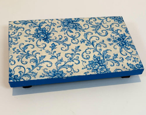 Blue White Chinoiserie Riser: 9"x6"