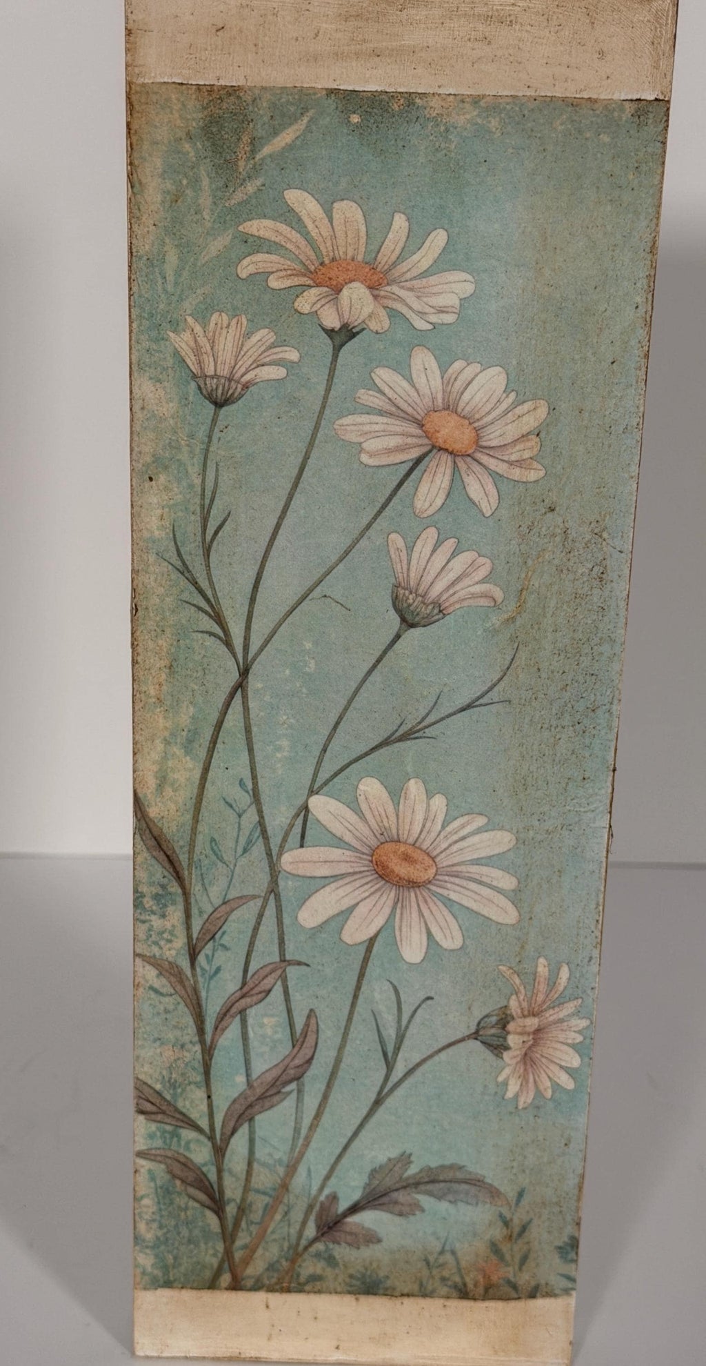 Daisy Wood Block, 4X12 Rustic Farmhouse Decor, Tall Narrow Home by Mikela Lindel Home