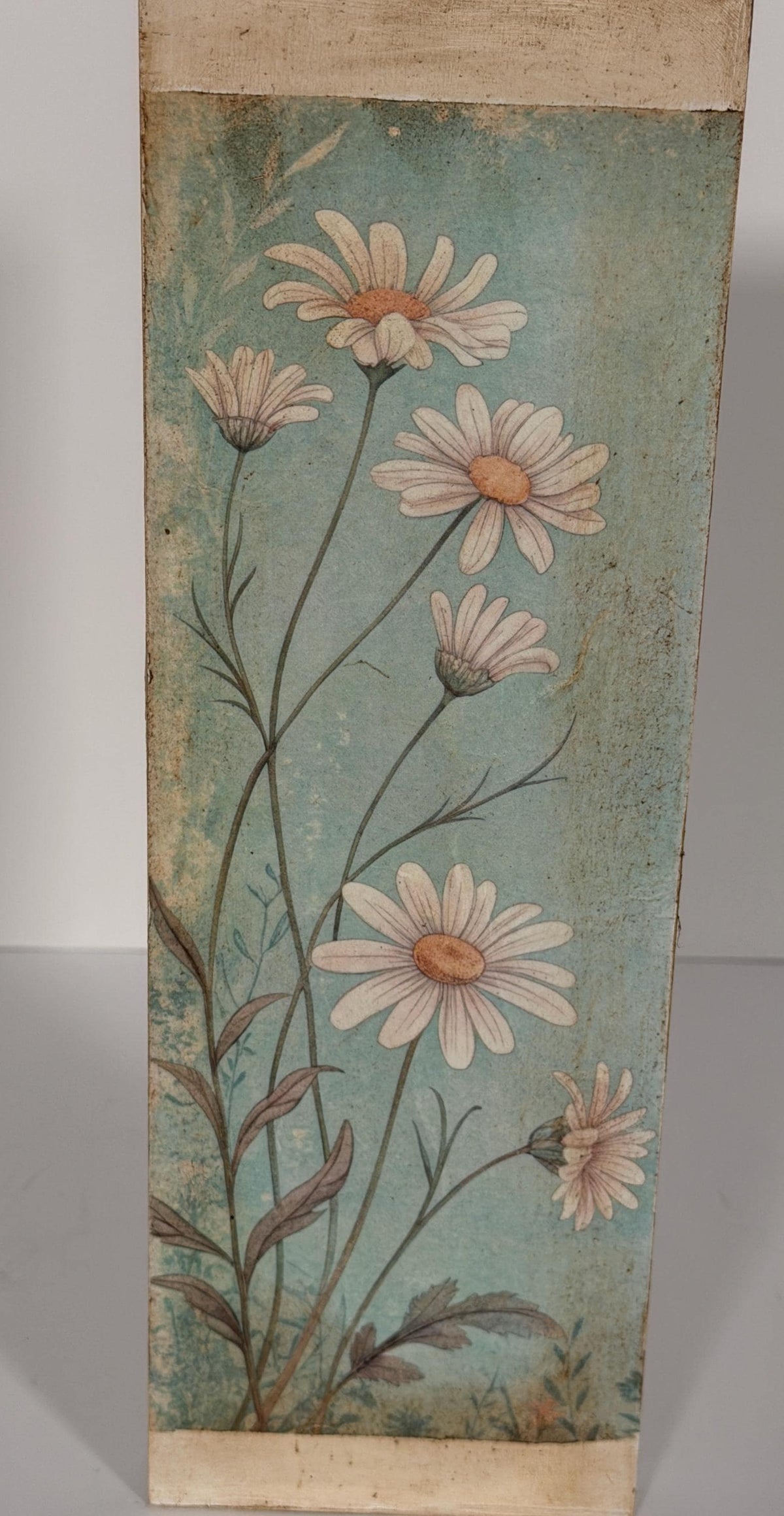 Daisy Wood Block, 4X12 Rustic Farmhouse Decor, Tall Narrow Home by Mikela Lindel Home