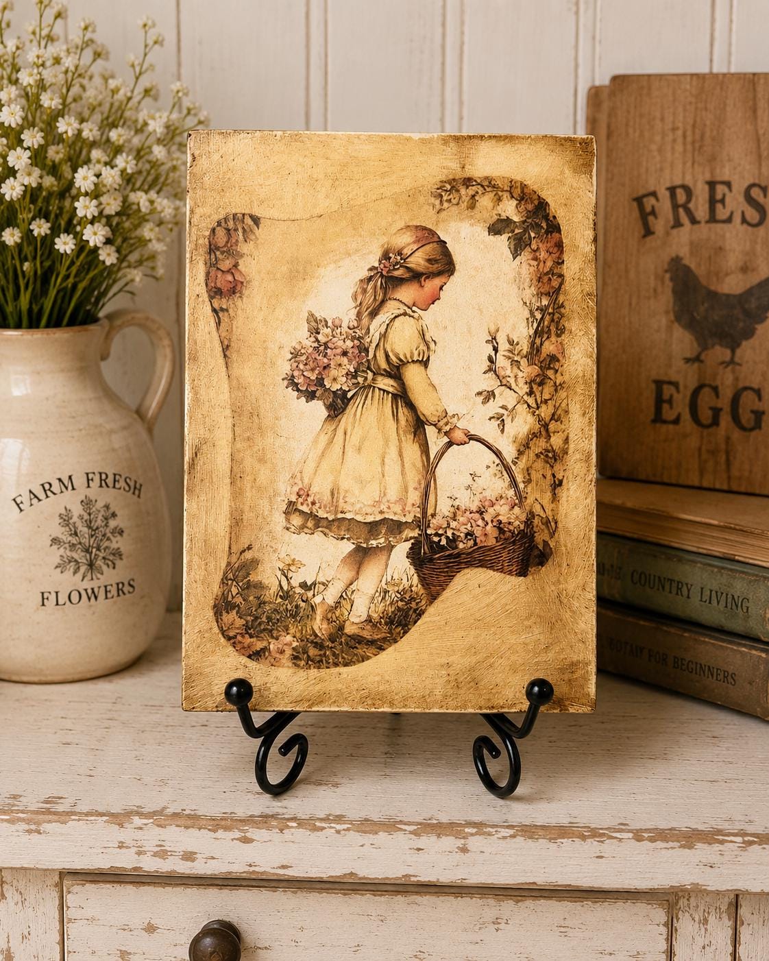 Girl with Basket: 5"x7"