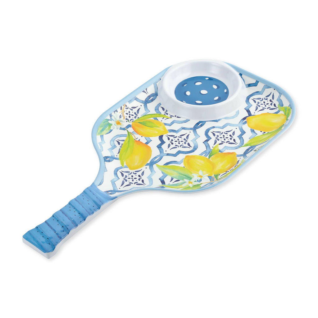 Lemon 15 3/4" Melamine Paddle Chip & Dip Tray
