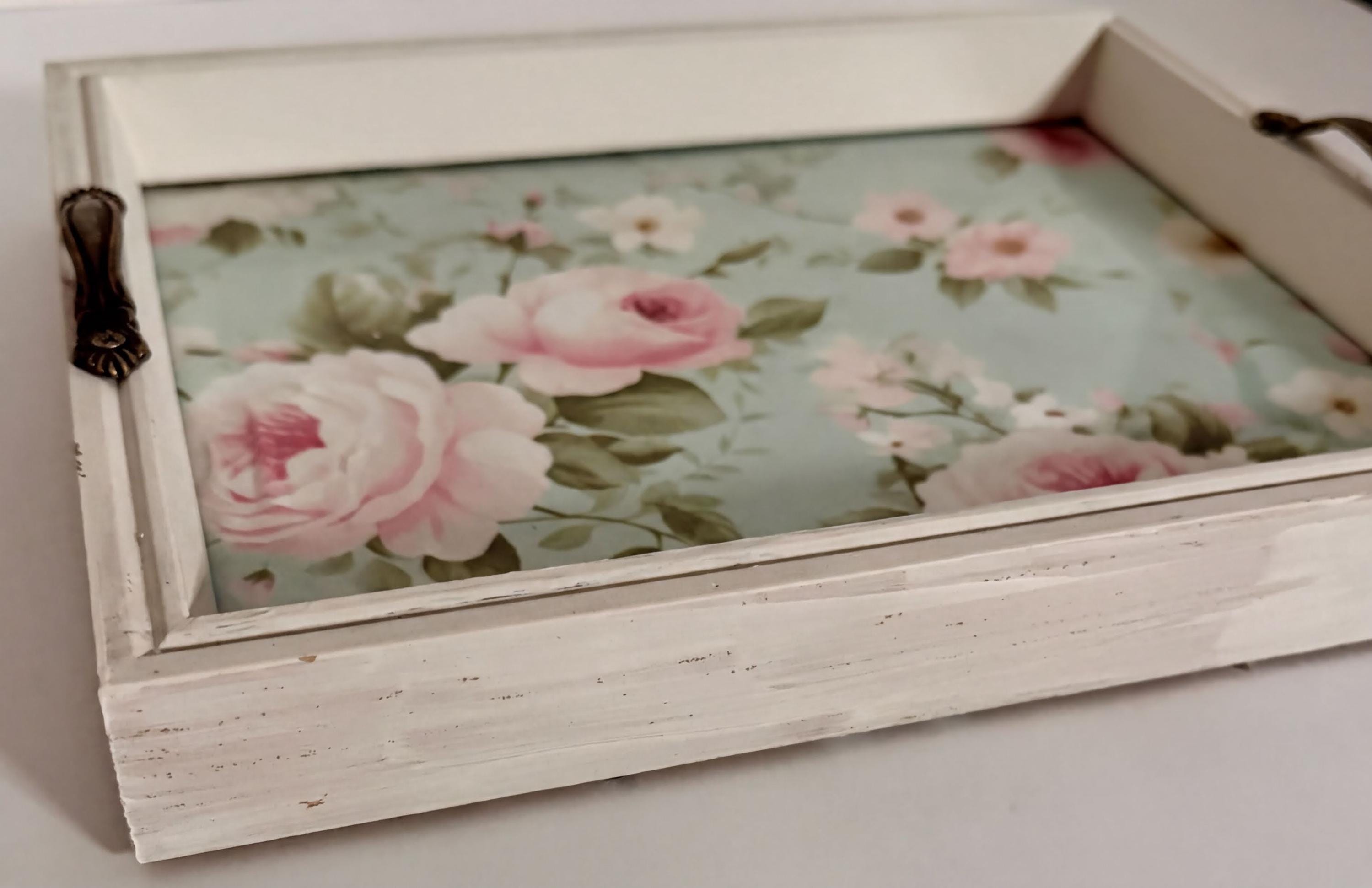 Distressed White Shabby Vanity Tray: 8"x10"