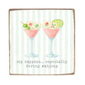 Mahjong Sip Happens Block Sign | Mahjong Decor