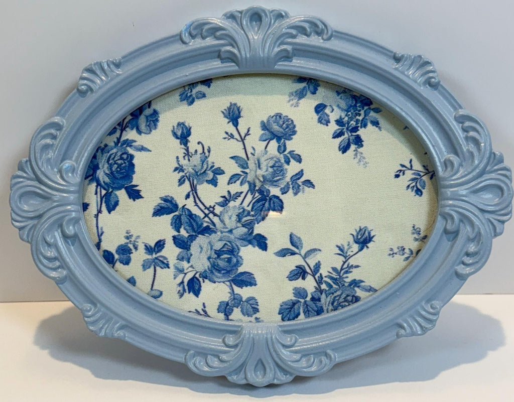 Blue Oval Jewelry Tray: 9"x6.75"