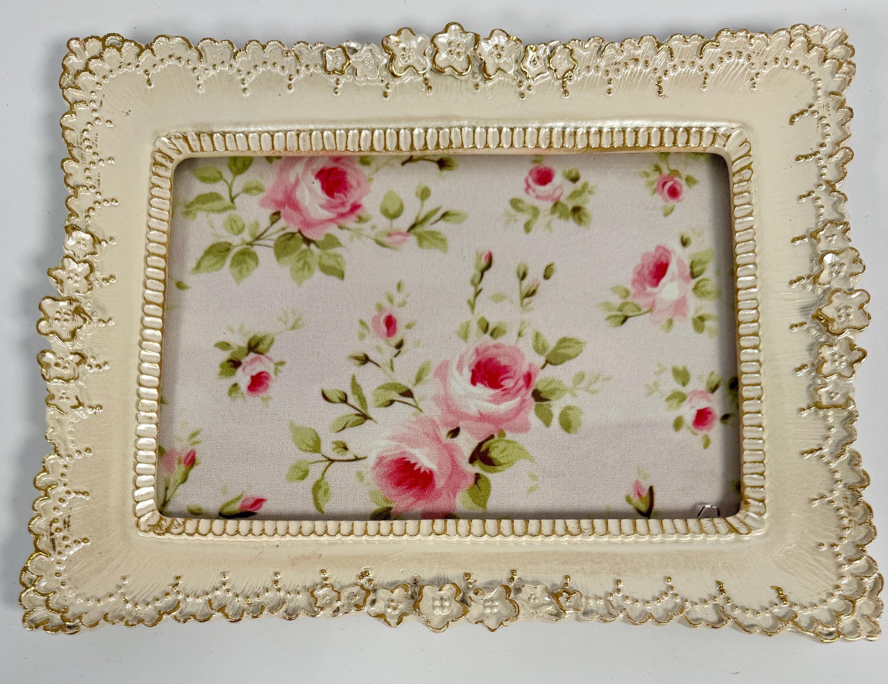 Shabby Chic Ivory & Gold Jewelry Tray: 9”x7"