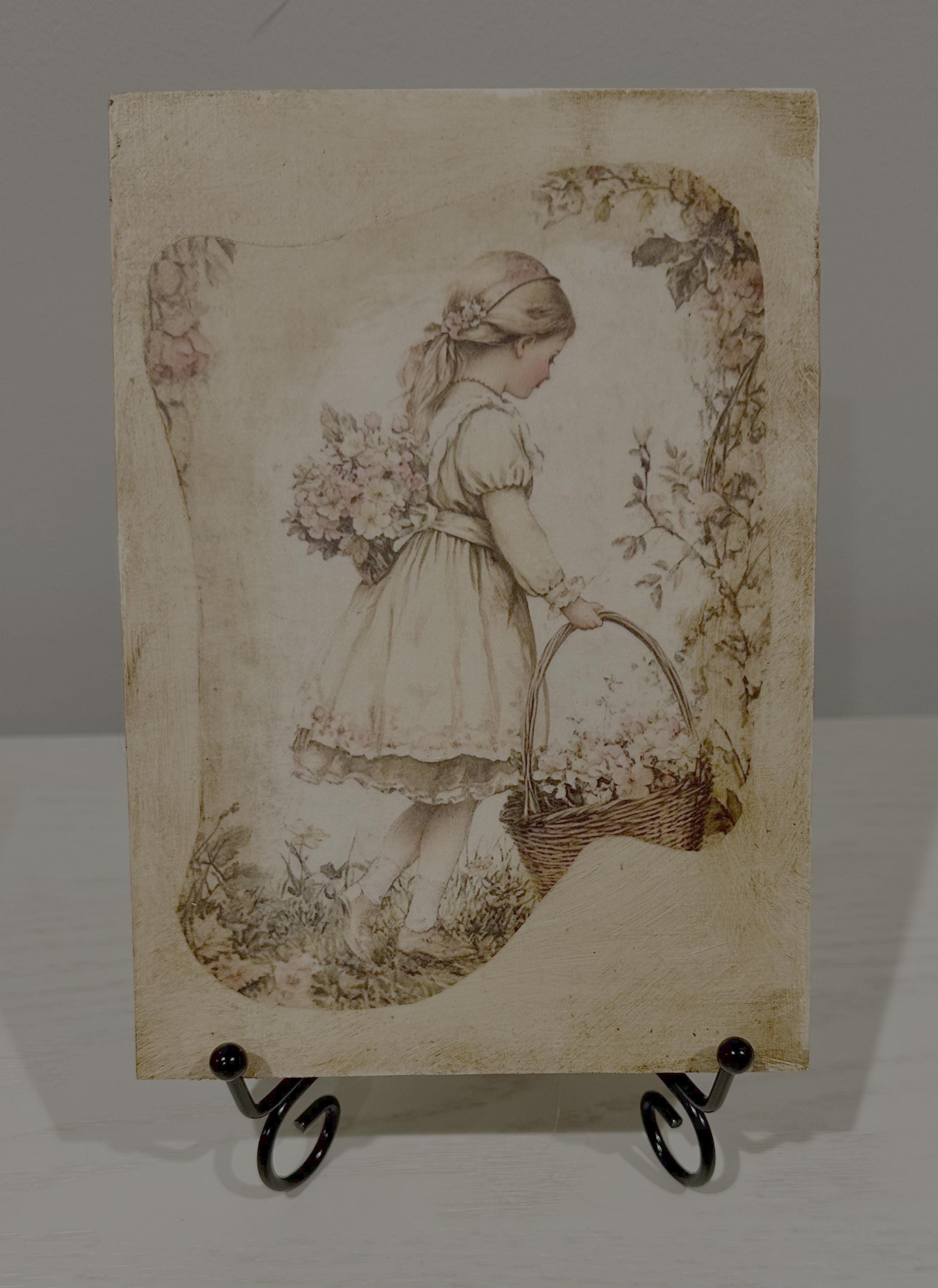 Girl with Basket: 5"x7"
