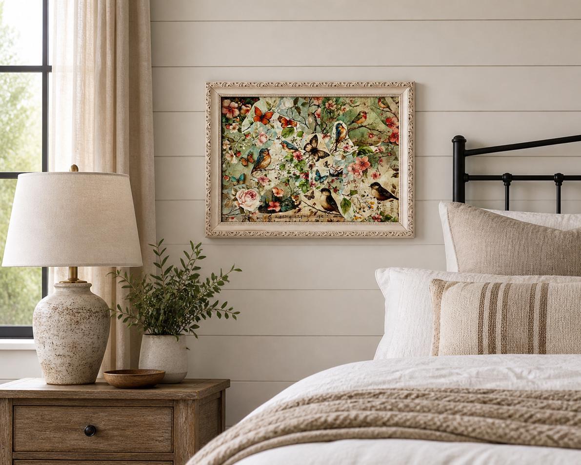Framed Decoupage Collage: 11"x14"