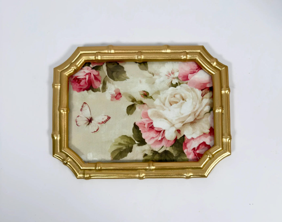 Gold Floral Vanity Tray, Scalloped Rose Frame, 8 X 6.25 In, Decor
