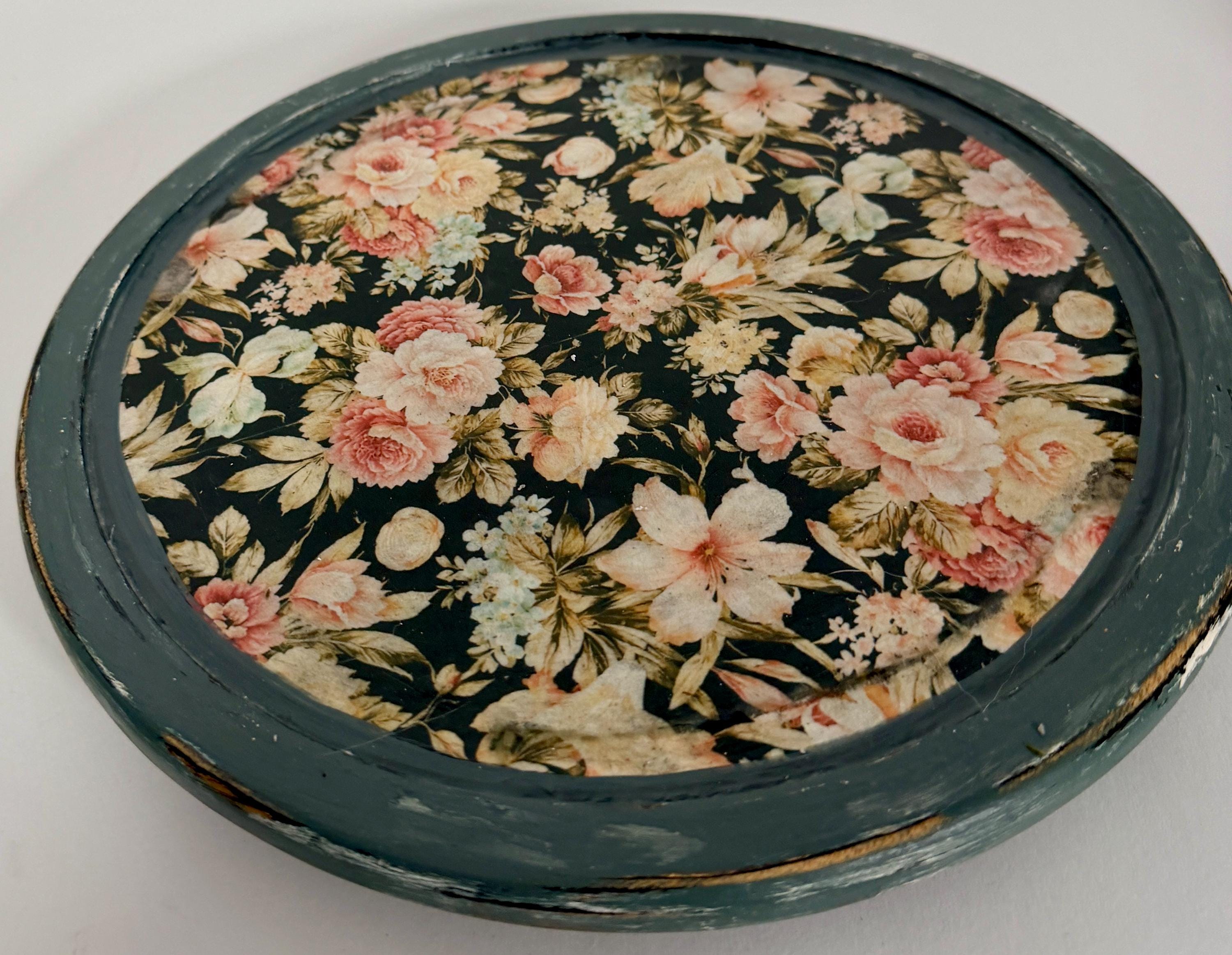 Rustic Floral Lazy Susan: 10.25"