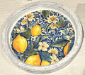 Distressed Whitewashed Lemon Blossom Tray: 11.25"