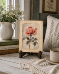 Rose Wood Block Art, Shabby Chic Rose Decoupage, 5X7 Inch Decor by Mikela Lindel Home
