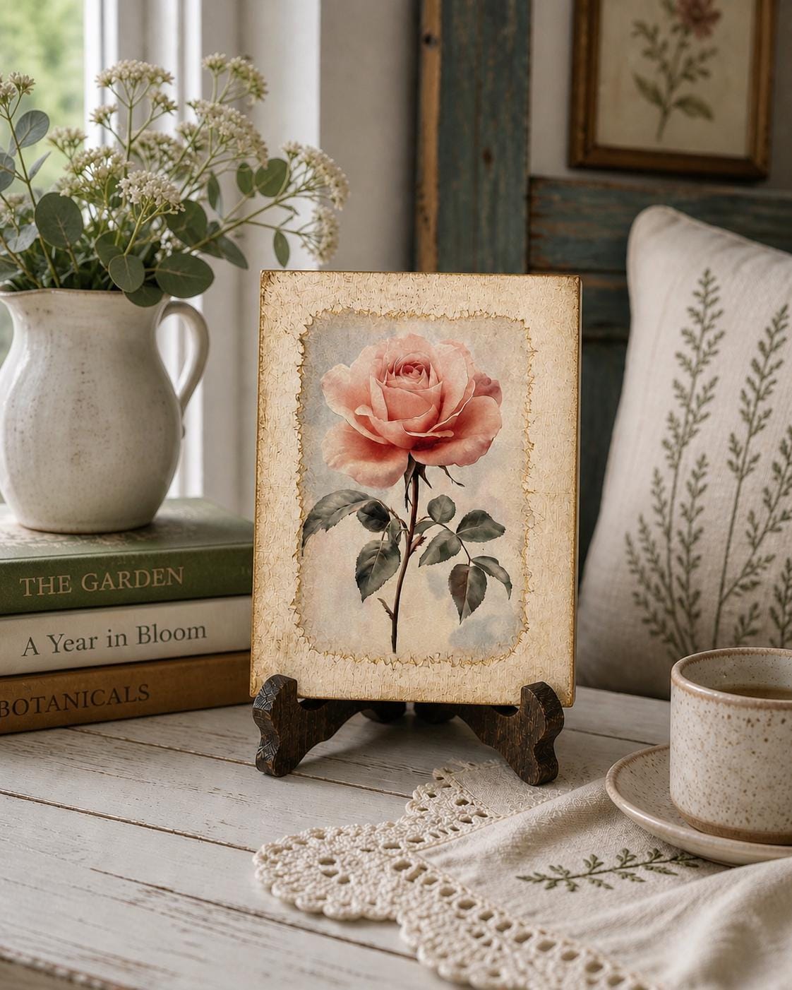 Shabby Chic Rose: 5"x7"