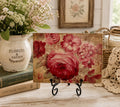 Vintage Rose Wood Plaque | Antique Red Roses, 7" X 5" Wall Decor by Mikela Lindel Home