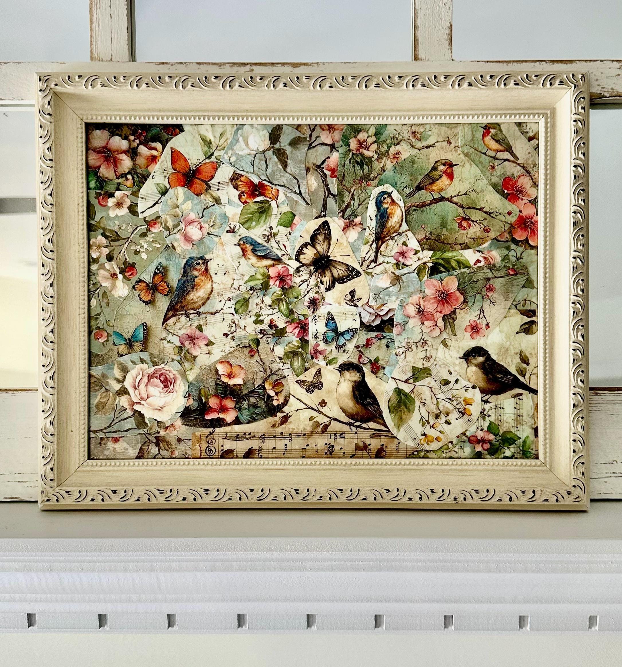 Framed Decoupage Collage: 11"x14"
