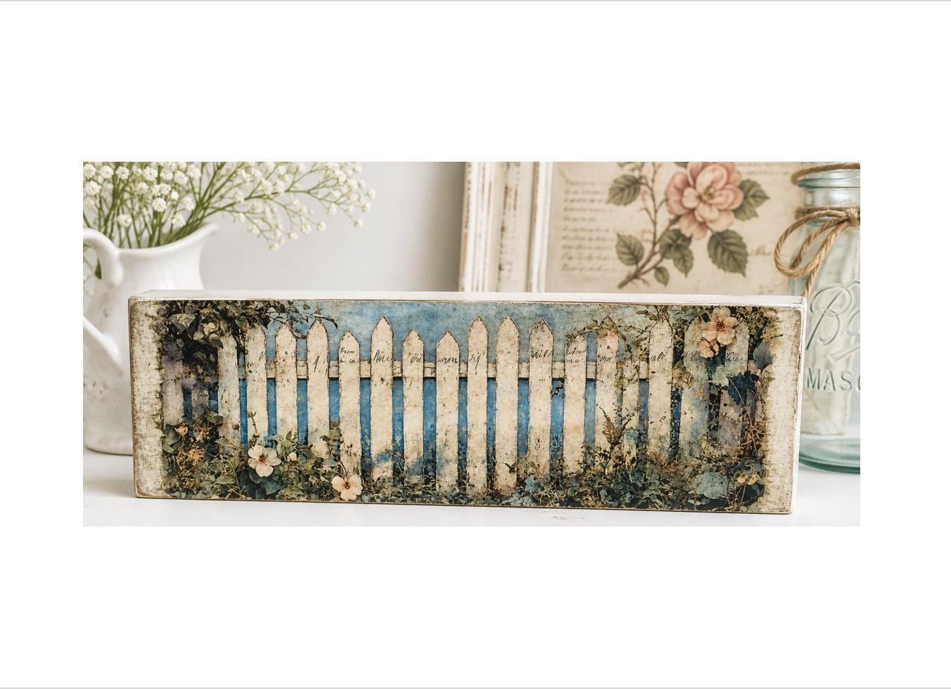 White Picket Fence: 12"x4"