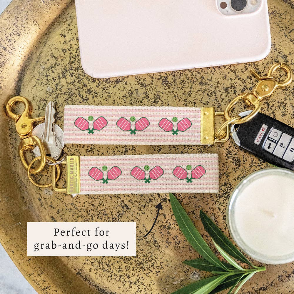 Pickleball Keychain | Pink Sports Gift, Bag Accessory, USA Made