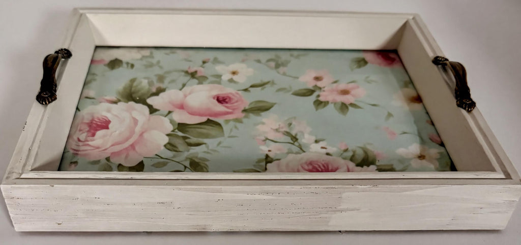 Distressed White Shabby Vanity Tray: 8"x10"