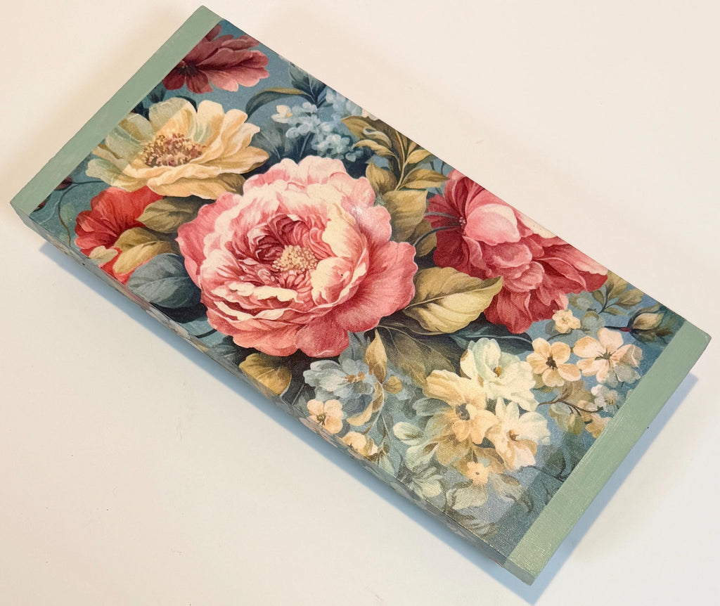 Sage Green Peony Riser: 12"x5.75"