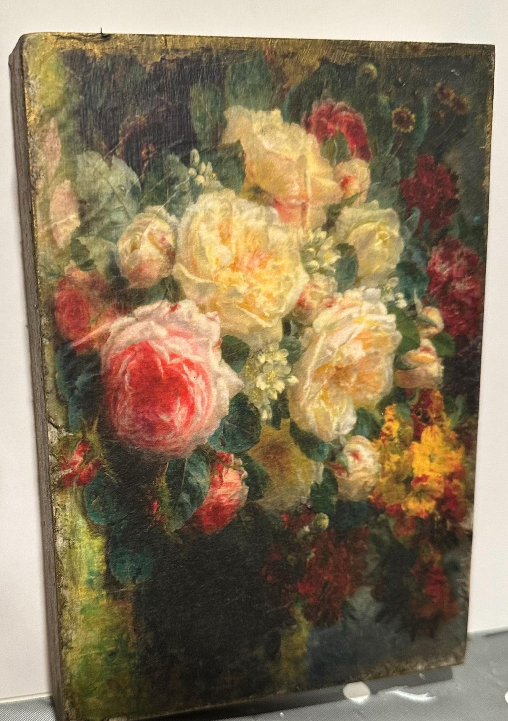 Floral Wood Block Art, Farmhouse Flowers, 5x7 In, Rustic Decor Gift by Mikela Lindel Home